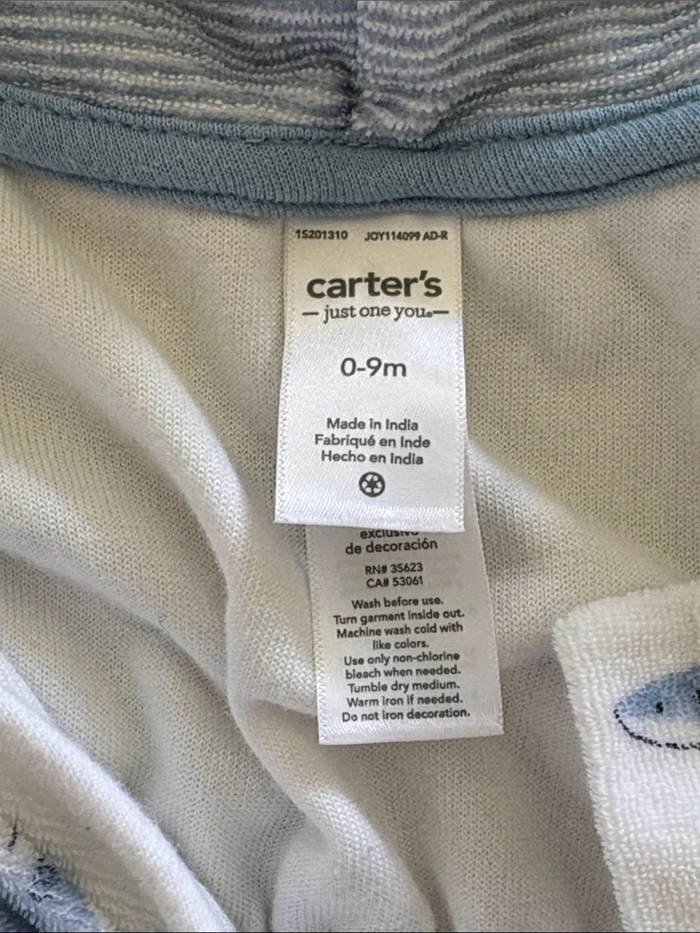 Baby Essentials & Carter’s Hooded Terry Bath Robes 3 Piece Bundle